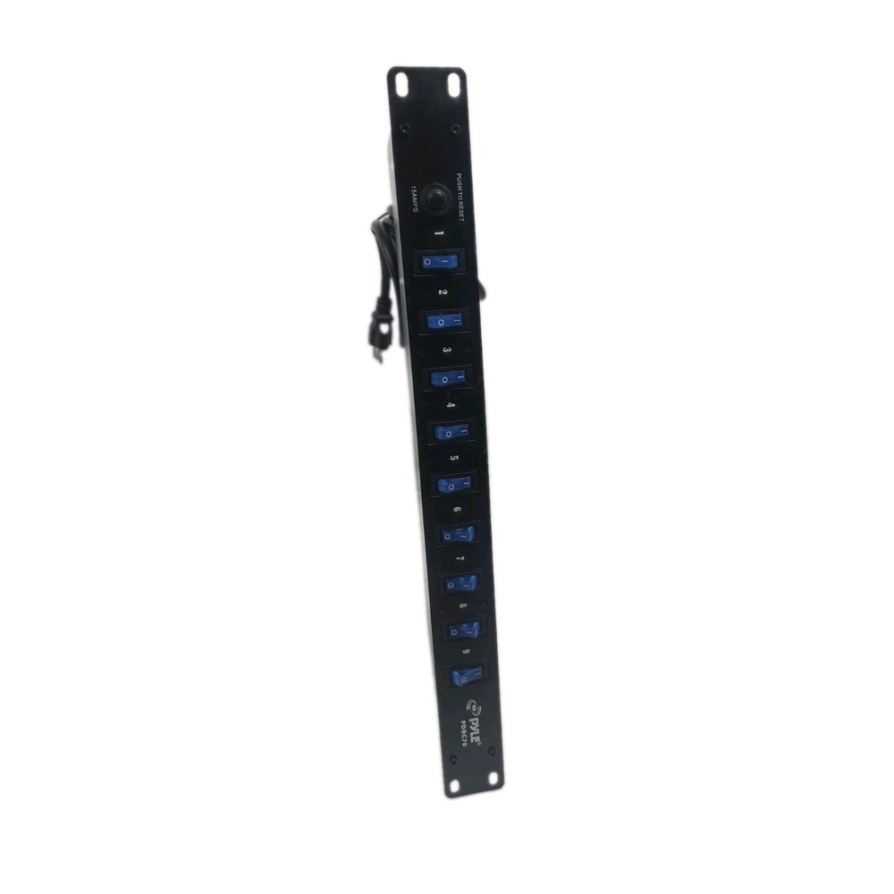 Pyle 15 Amp Power Supply Power Strip with 1800VA Rack Mountable 9 Outlets PDBC70